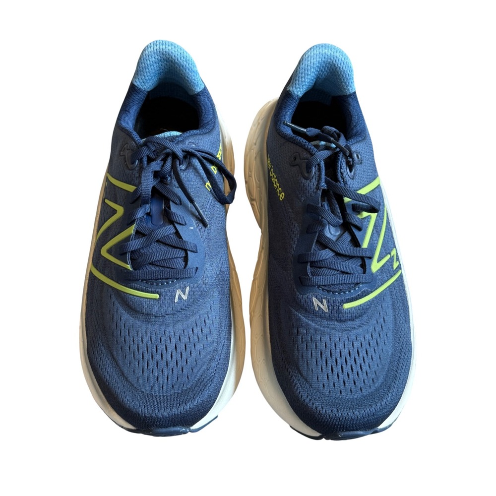 New Balance Fresh Foam X More V4 Men's Running Shoes Size 9 2E Blue/Yellow Med/D - Picture 2 of 8